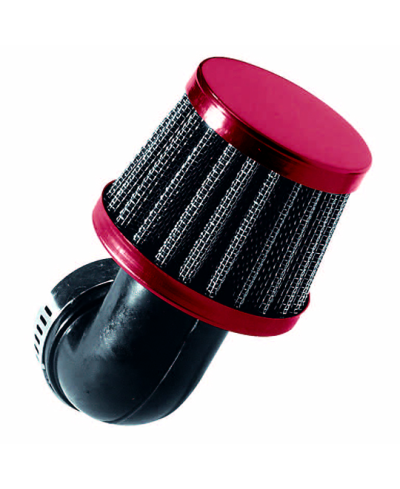 FILTRE A AIR TUN'R D28-35 CONIQUE KN PM COUDE 90° ROUGE