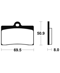 Plaquettes de frein TECNIUM Racing MX/Quad metal fritte - MOR66 MOR66