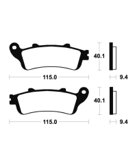 Plaquettes de frein TECNIUM Maxi Scooter metal fritte - MSS222 MSS222