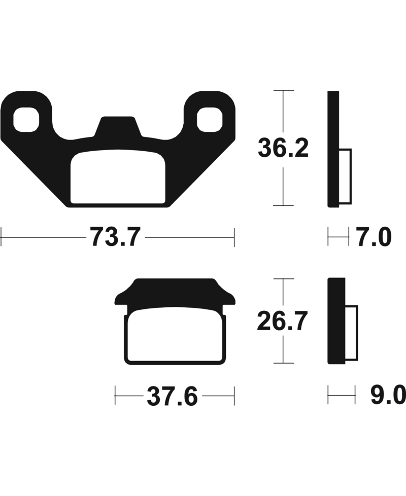 Plaquettes de frein TECNIUM Scooter organique - ME384 ME384