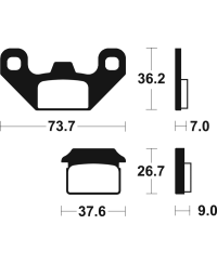 Plaquettes de frein TECNIUM Scooter organique - ME384 ME384