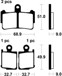 Plaquettes de frein TECNIUM Trail Performance metal fritte - MFP369 MFP369