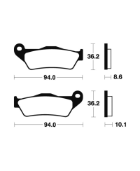 Plaquettes de frein TECNIUM Performance metal fritte - MR242 MR242