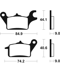 Plaquettes de frein gauche TECNIUM organique - ME436 ME436