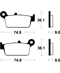 Plaquettes de frein TECNIUM Scooter organique - ME190 ME190