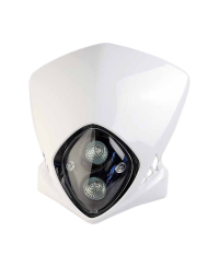 TETE DE FOURCHE MECABOITE/MOTO/CYCLO TUN'R* RACING BLANC (DOUBLE OPTIQUE HALOGENE 2X20W)