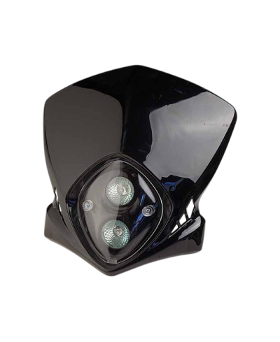 TETE DE FOURCHE MECABOITE/MOTO/CYCLO TUN'R* RACING NOIR (DOUBLE OPTIQUE HALOGENE 2X20W)