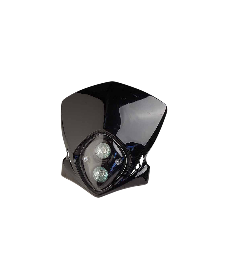 TETE DE FOURCHE MECABOITE/MOTO/CYCLO TUN'R* RACING NOIR (DOUBLE OPTIQUE HALOGENE 2X20W)