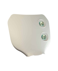 TETE DE FOURCHE MECABOITE/MOTO/CYCLO TUN'R* NUMERO BLANC (DOUBLE OPTIQUE HALOGENE 2X20W)