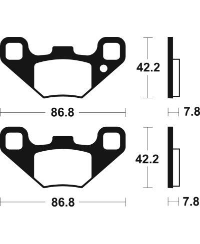 Plaquettes de frein TECNIUM Racing MX/Quad metal fritte - MOR405 MOR405