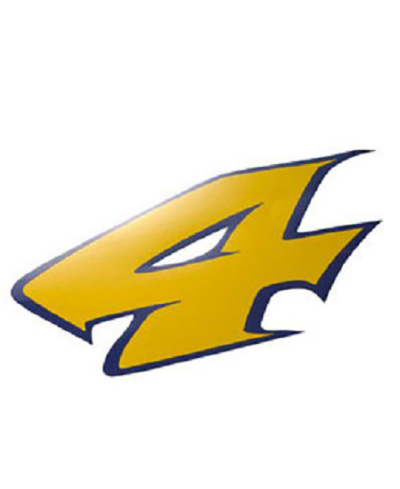 AUTOCOLLANT NUMERO 4 JAUNE L 9CM