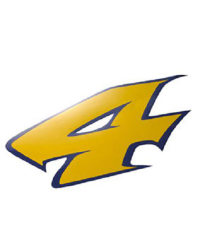 AUTOCOLLANT NUMERO 4 JAUNE L 9CM