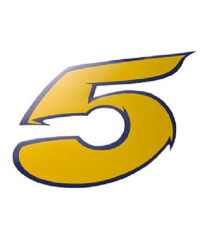 AUTOCOLLANT NUMERO 5 JAUNE L 9