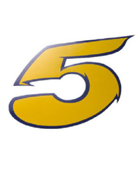 AUTOCOLLANT NUMERO 5 JAUNE L 9