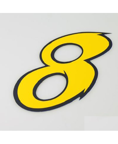 AUTOCOLLANT NUMERO 8 JAUNE L 9