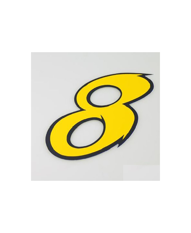 AUTOCOLLANT NUMERO 8 JAUNE L 9