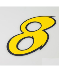 AUTOCOLLANT NUMERO 8 JAUNE L 9