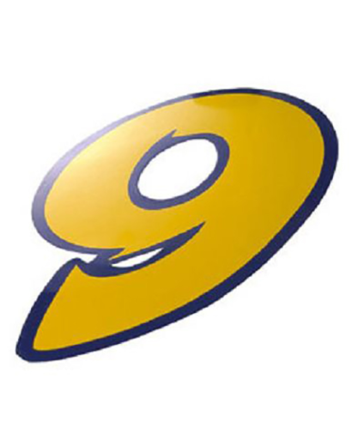 AUTOCOLLANT NUMERO 9 JAUNE L 9