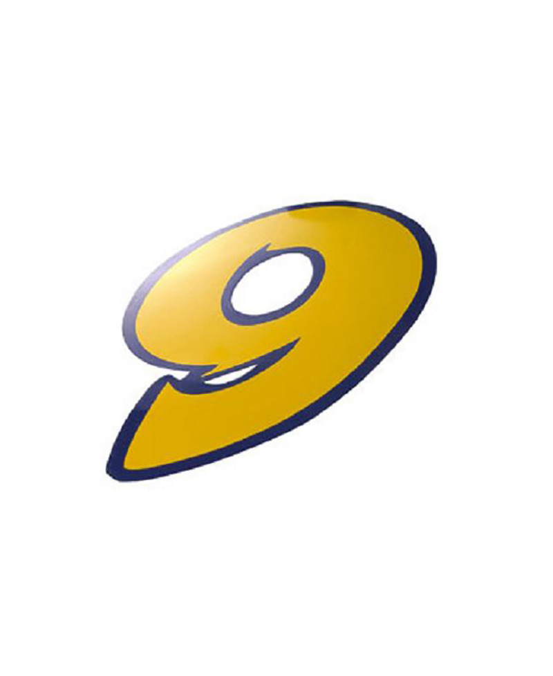 AUTOCOLLANT NUMERO 9 JAUNE L 9