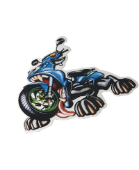 AUTOCOLLANT RACING SCOOTER EN RAGE (10CM)