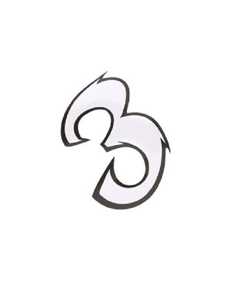 AUTOCOLLANT NUMERO 3 BLANC L13