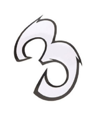 AUTOCOLLANT NUMERO 3 BLANC L13