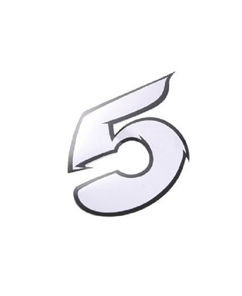 AUTOCOLLANT NUMERO 5 BLANC L13