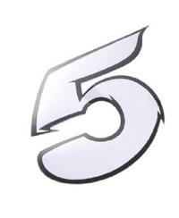 AUTOCOLLANT NUMERO 5 BLANC L13