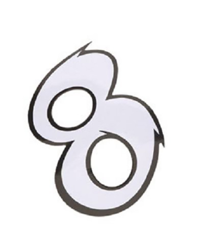 AUTOCOLLANT NUMERO 8 BLANC L13