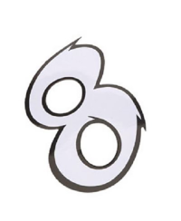AUTOCOLLANT NUMERO 8 BLANC L13
