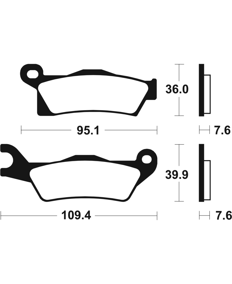 Plaquettes de frein TECNIUM MX/Quad metal fritte - MO410 MO410
