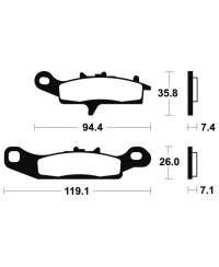 Plaquettes de frein TECNIUM MX/Quad metal fritte - MO298 MO298