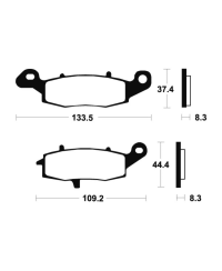 Plaquettes de frein TECNIUM route organique - MA204 MA204